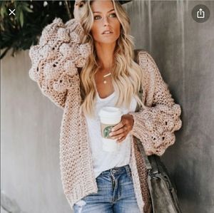 NWT VICI tender loving care tan cardigan